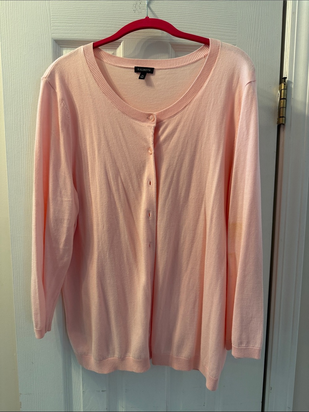 Talbots Soft Pink Lightweight Button Cardigan XL